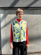 Load image into Gallery viewer, Henrik Vibskov - polo knit vest - green tomato grid - front
