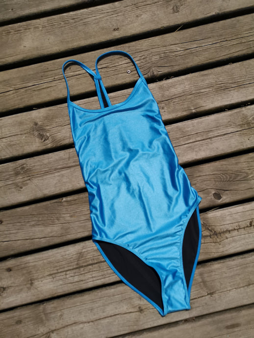 Filippa K Strappy Swimsuit - Blue Shiny - front