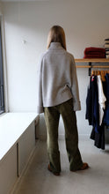 Load image into Gallery viewer, Samsoe Samsoe - Sakeiku Turtleneck - Grey Melange - Homecore - Smokey Corduroy Pant - Khaki - back