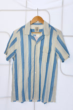 Load image into Gallery viewer, Homecore - Guarda Bodrum Shirt - White/Navy Stripes - flat front
