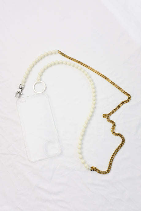 Ina Seifart - Perlenpanzer Phone Necklace - Opal/Brass 