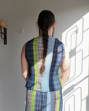 Load image into Gallery viewer, no6 - Erin Top - Blue/Plaid - back
