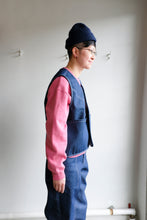 Load image into Gallery viewer, Old Fashioned Standards - Y Vest - Dark Denim - side