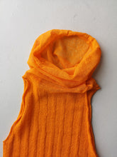 Load image into Gallery viewer, Paloma Wool - Dely Knit Dress in orange - attached knit hood close-up
