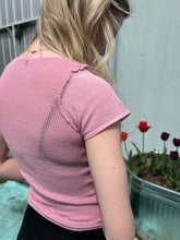 Load image into Gallery viewer, Paloma Wool Lope Knit Top - Pink - side back, sleeve, knit details
