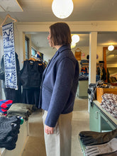 Load image into Gallery viewer, Soeur - Constant Short Wool Coat - Heather Navy - side