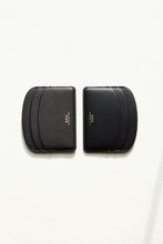 Load image into Gallery viewer, Demi-Lune Cardholder - Black and Black Embossed leather

