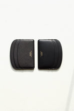 Load image into Gallery viewer, Demi-Lune Cardholder - Black and Black Embossed leather