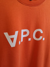 Load image into Gallery viewer, A.P.C. VPC Sweatshirt - Orange - front branded logo on chest, fuzzy texture
