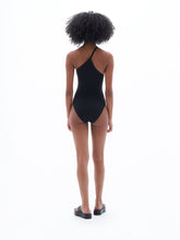 Load image into Gallery viewer, Filippa K Asymmetric Swimsuit - Black - back model
