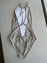 Load image into Gallery viewer, Filippa K - Halter Printed Swimsuit - Beige Stripe Print - back
