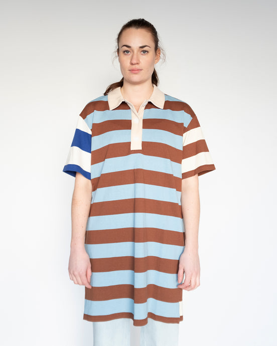 No.6 Pilar Dress - Sky Stripe Combo - front