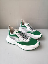 Load image into Gallery viewer, Woden Stelle Transparent Sneakers - White/Basil - sides and top
