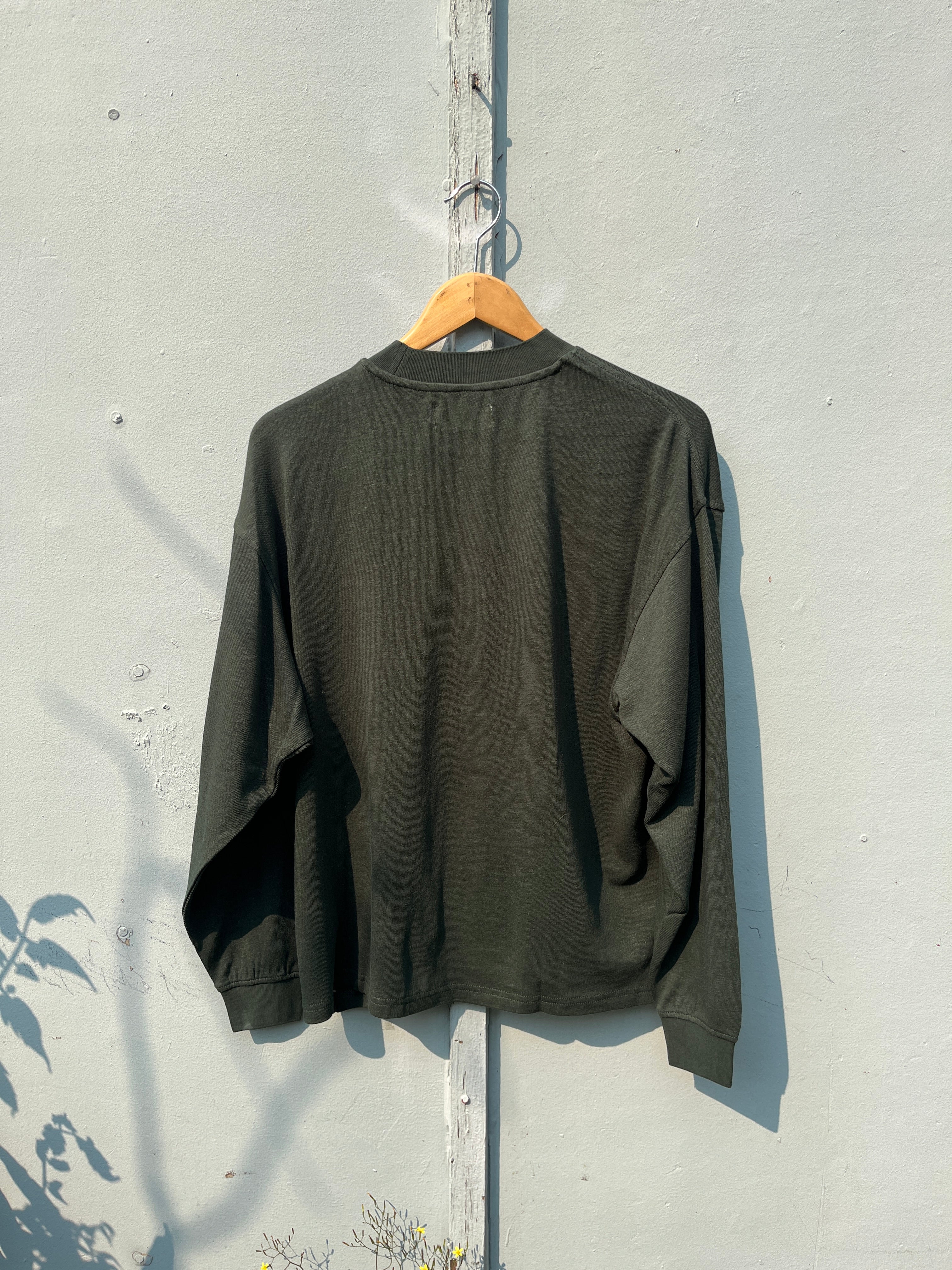 Thinking Mu - Freire Long Sleeve T-Shirt - Bottle Green Hemp