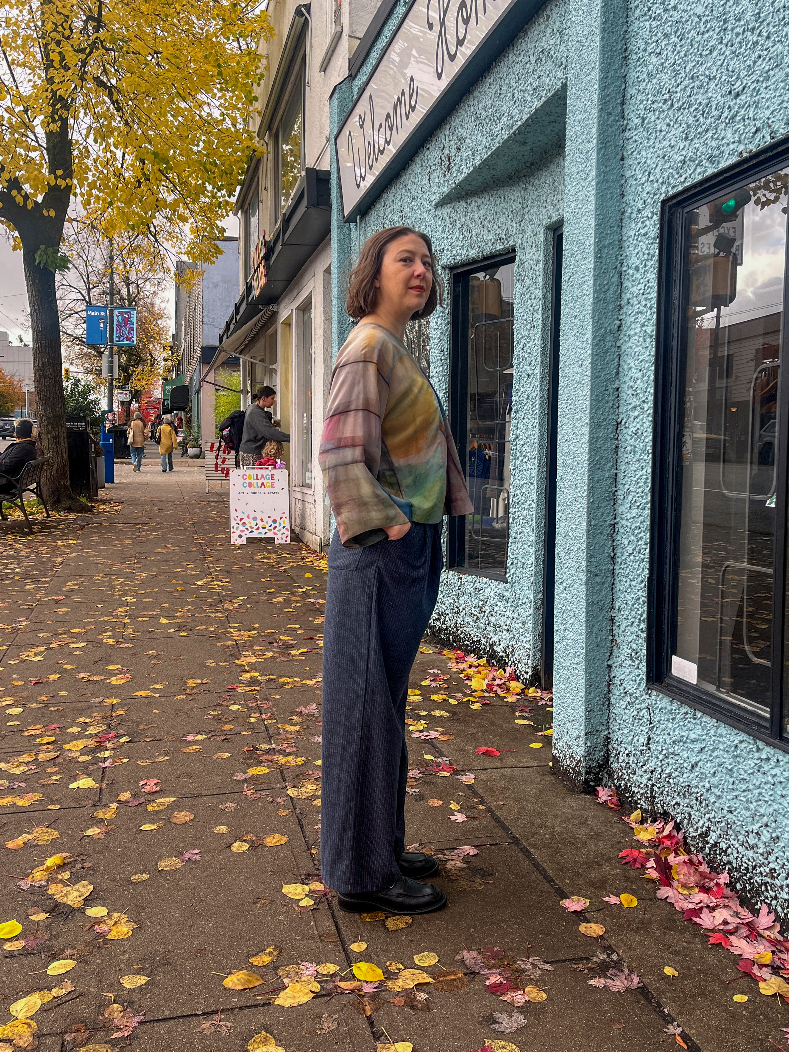 Allison Wonderland - Memory Pant - Pinstripe - side