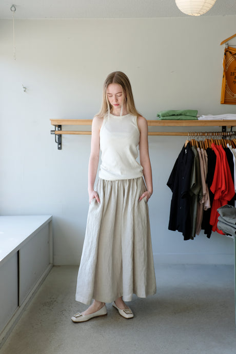 Anntian - Linen Skirt - Natural Linen - front