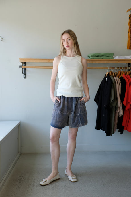 Anntian - Shorts The Clash - Garment Dyed Blue - front