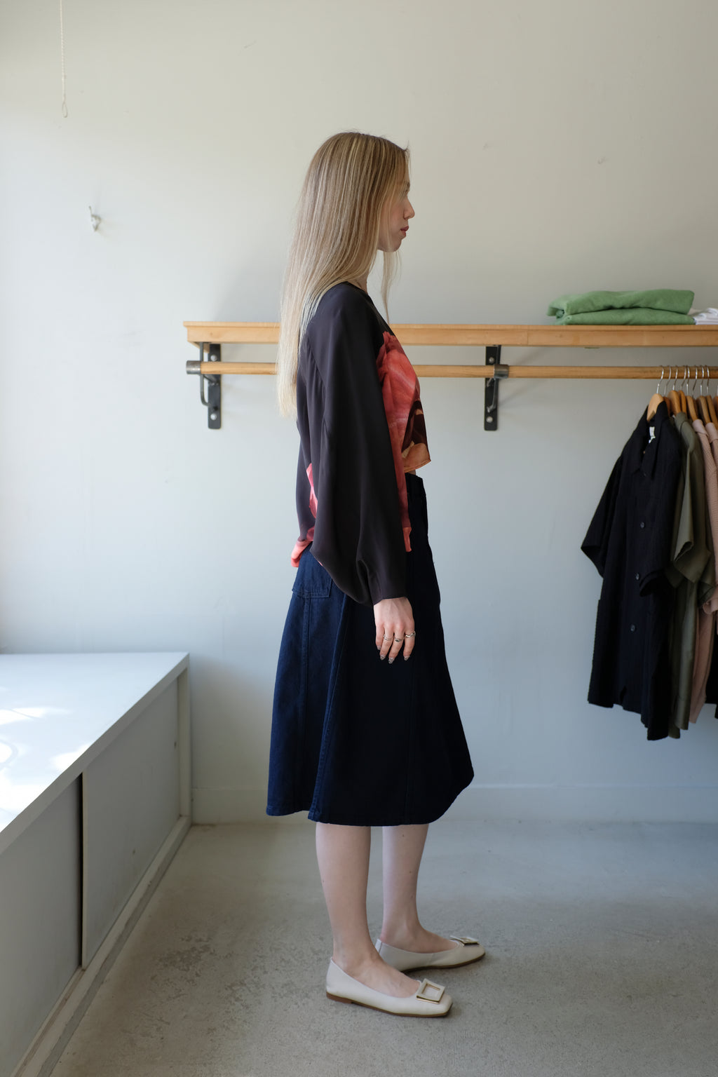 b-sides - Simone Skirt - Indigo Rinse - side