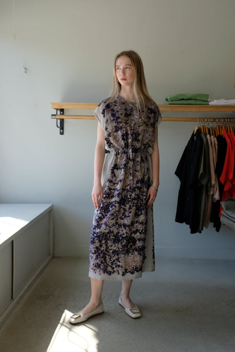 Anntian - Simple Dress - Print G (Purple Mallows) - front