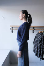 Bellerose - Datev Angora V-Neck Sweater - Navy - side