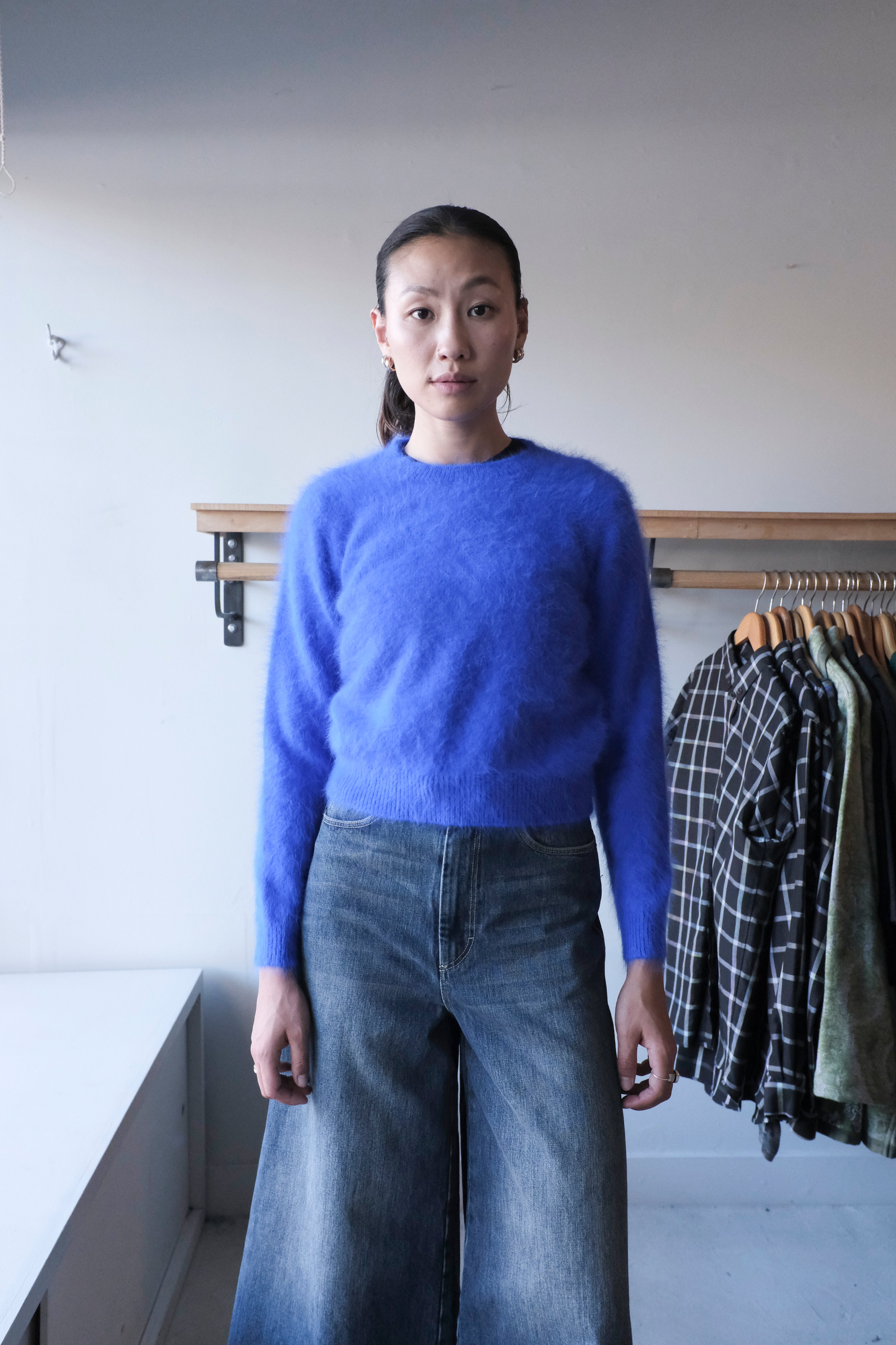 Datti Angora Crew Sweater - Lazuli