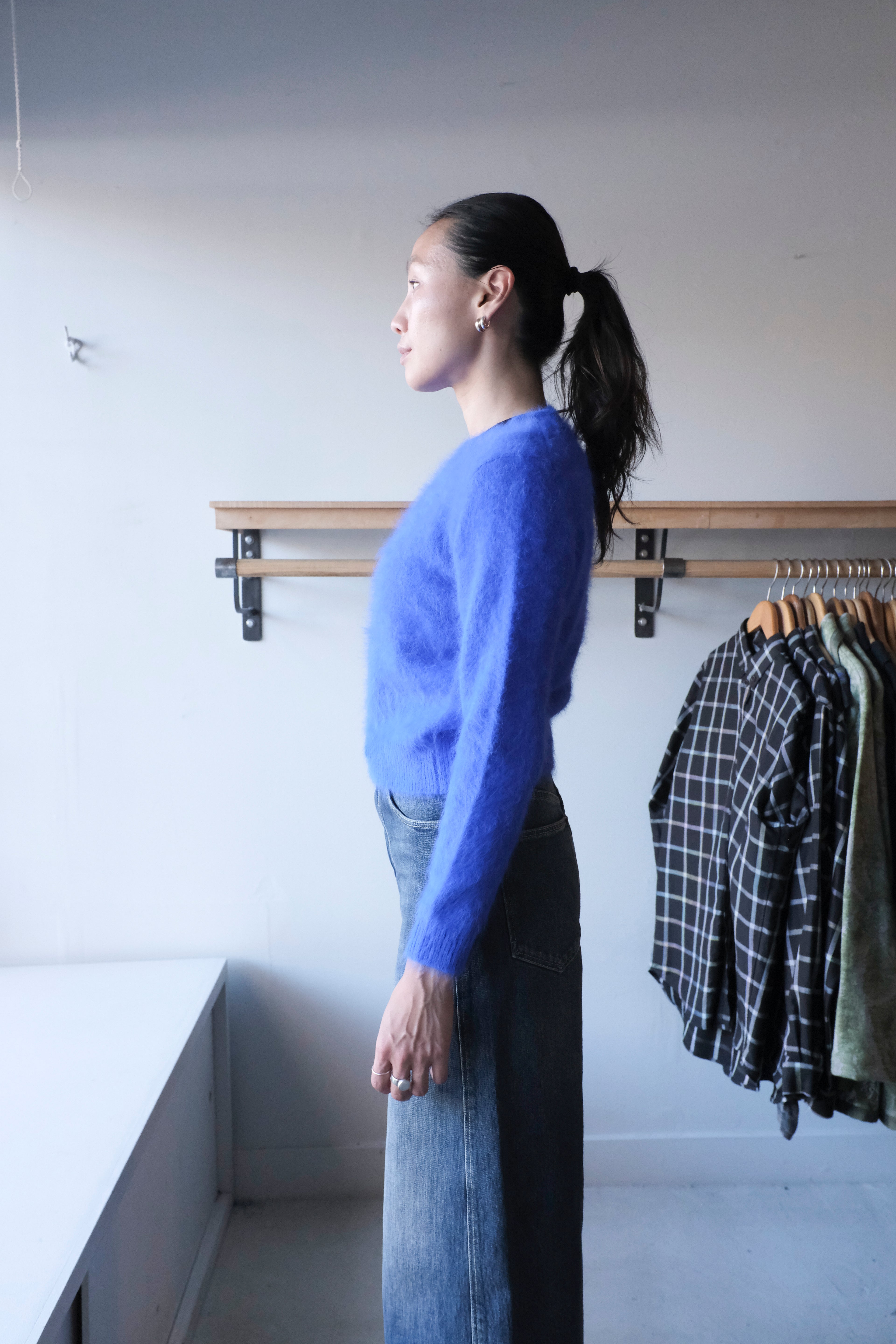 Datti Angora Crew Sweater - Lazuli