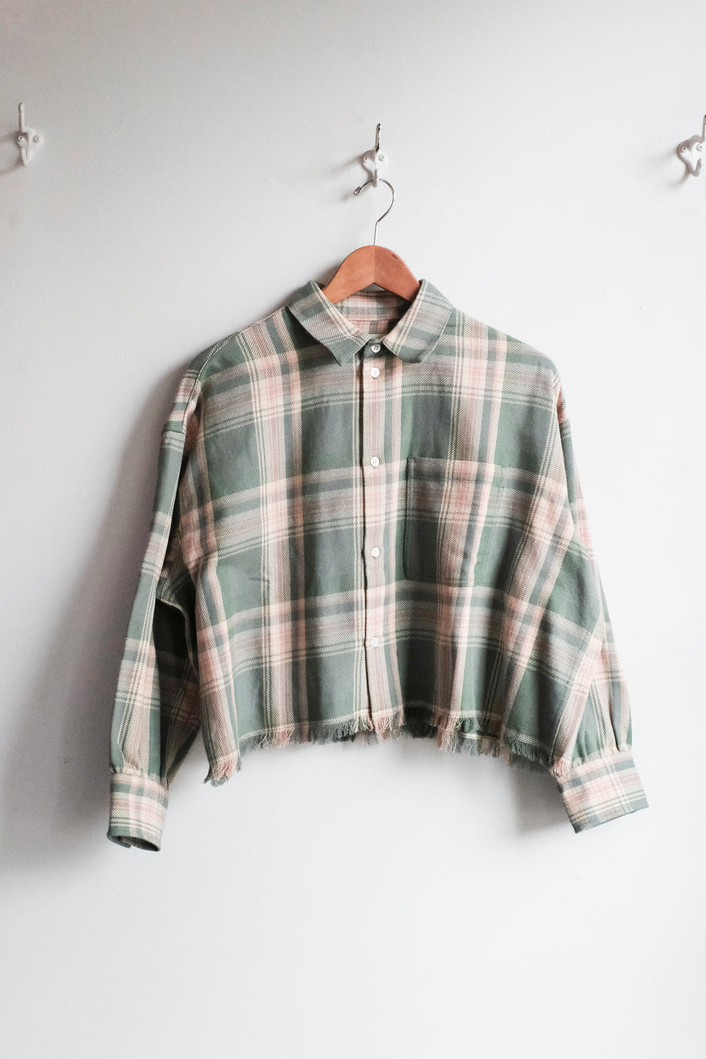 Jonnie Cropped Shirt - Checked