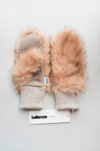 Madina Faux-Fur Mittens - Ambre