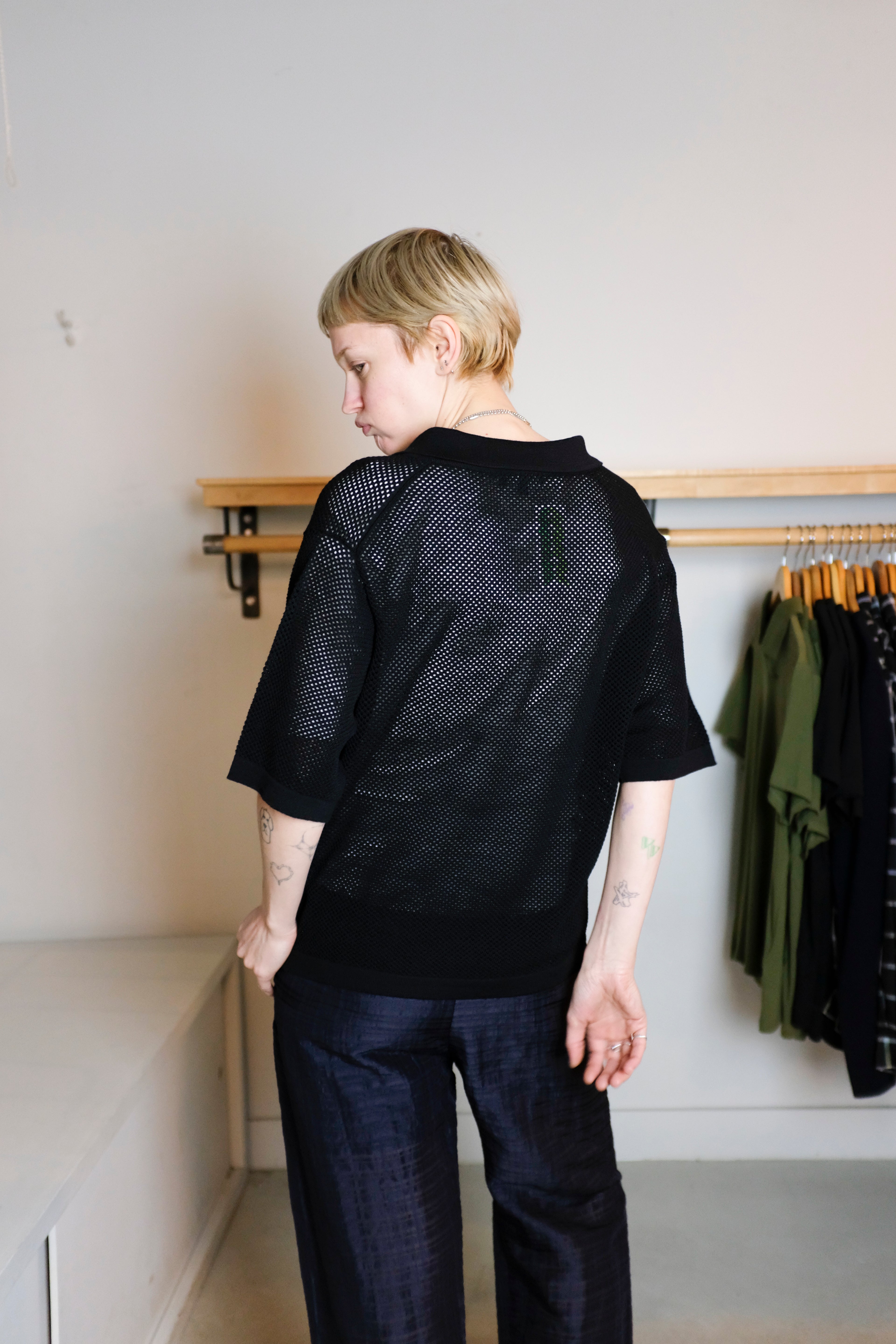 Harvey Merino Wool Polo - Black