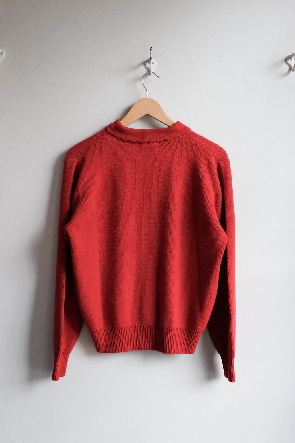 Forest Scene Polo Cardigan - Red