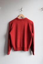 Forest Scene Polo Cardigan - Red