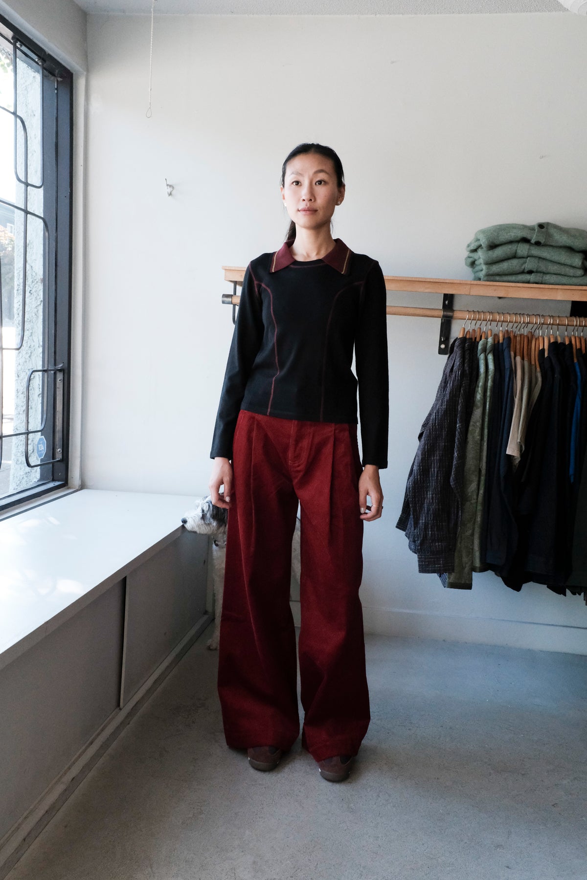 Sixtine Corduroy Trousers - Ruby