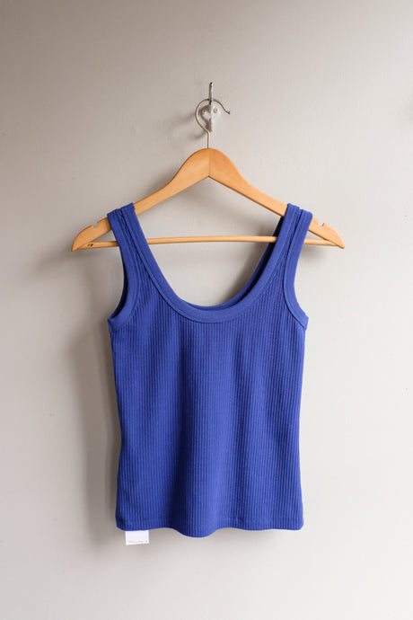 Thinking Mu - Julia Tank Top - Indigo Hemp - front front