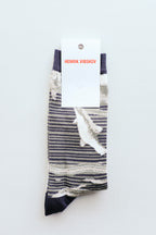 Henrik Vibskov Fishes Socks Homme - Fishes White