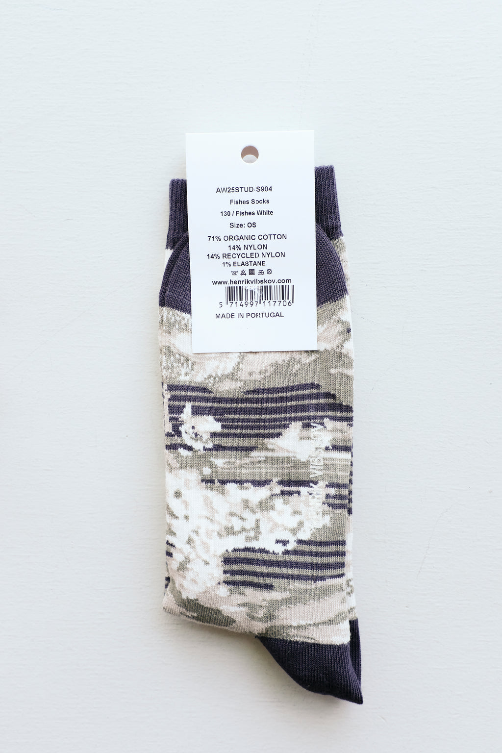 Henrik Vibskov Fishes Socks Homme - Fishes White