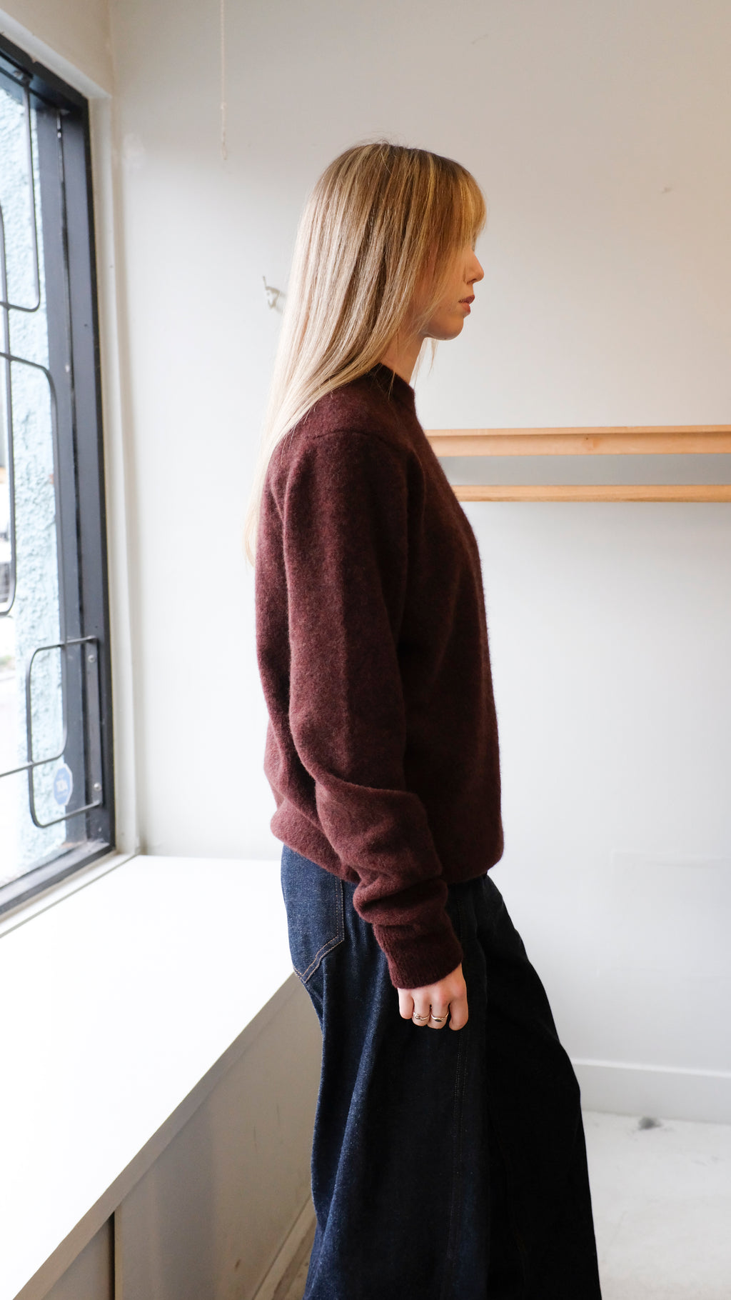 Filippa K - Yak Sweater - Burgundy - side