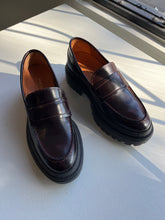 Load image into Gallery viewer, Shoe The Bear Iona Leather Loafer - Bordeaux - top view of front
