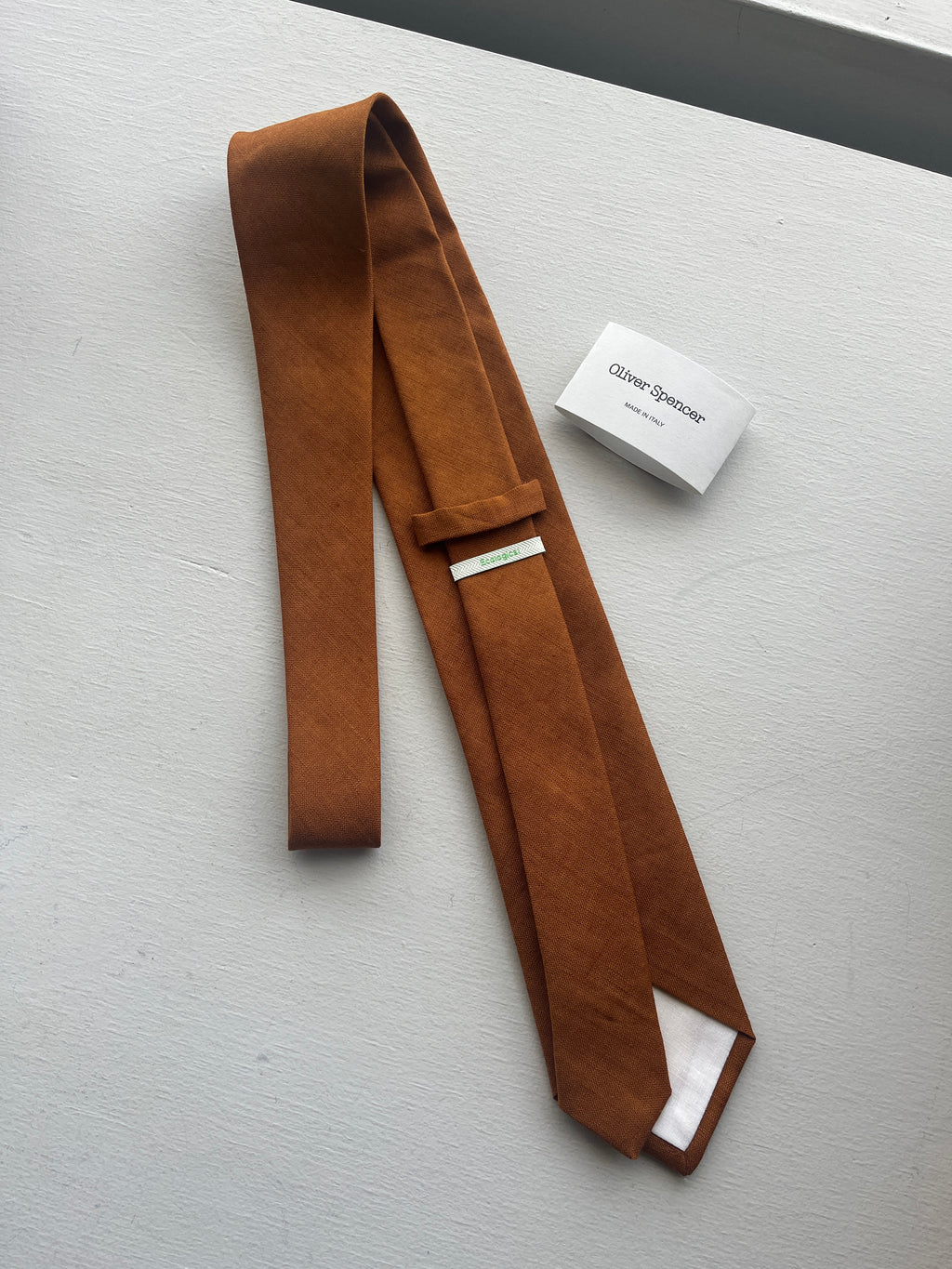 Oliver Spencer - Bridford Tie - Orange - detail