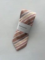 Oliver Spencer - Perkins Tie - Multi colored diagonal stripes (red, mustard, grey)