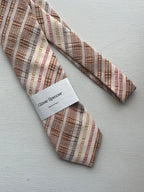 Oliver Spencer - Perkins Tie - Multi colored diagonal stripes (red, mustard, grey)