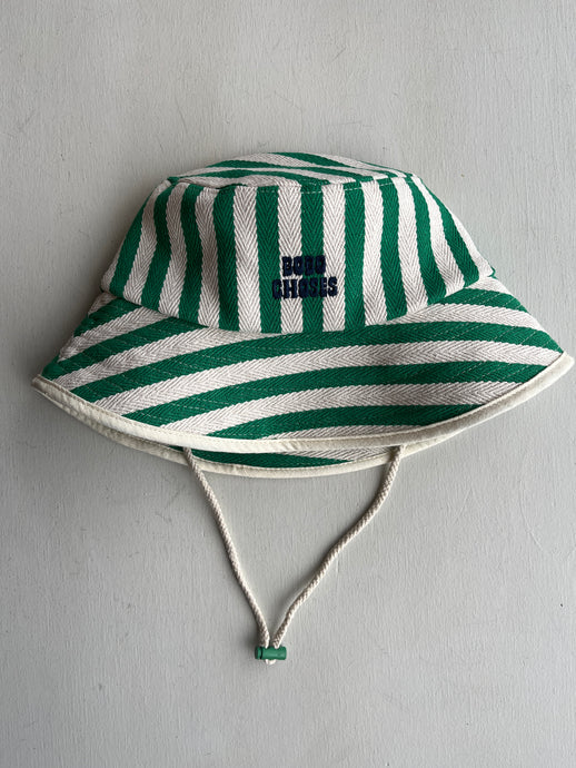 Bobo Choses - Stripes Cotton Fisherman Hat - Multicolour - front with logo