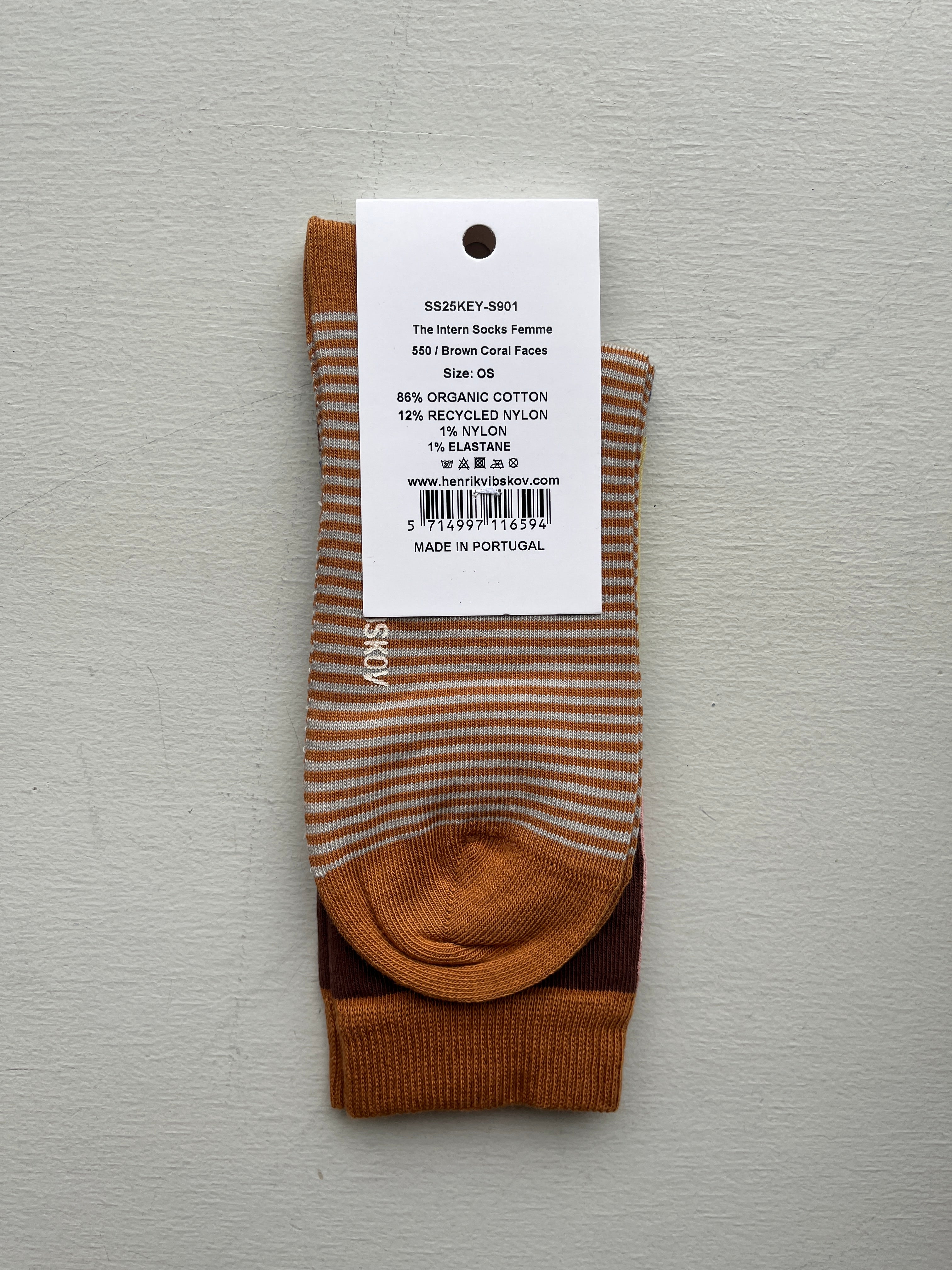 The Intern Socks Femme (36-40) - Brown Coral Faces