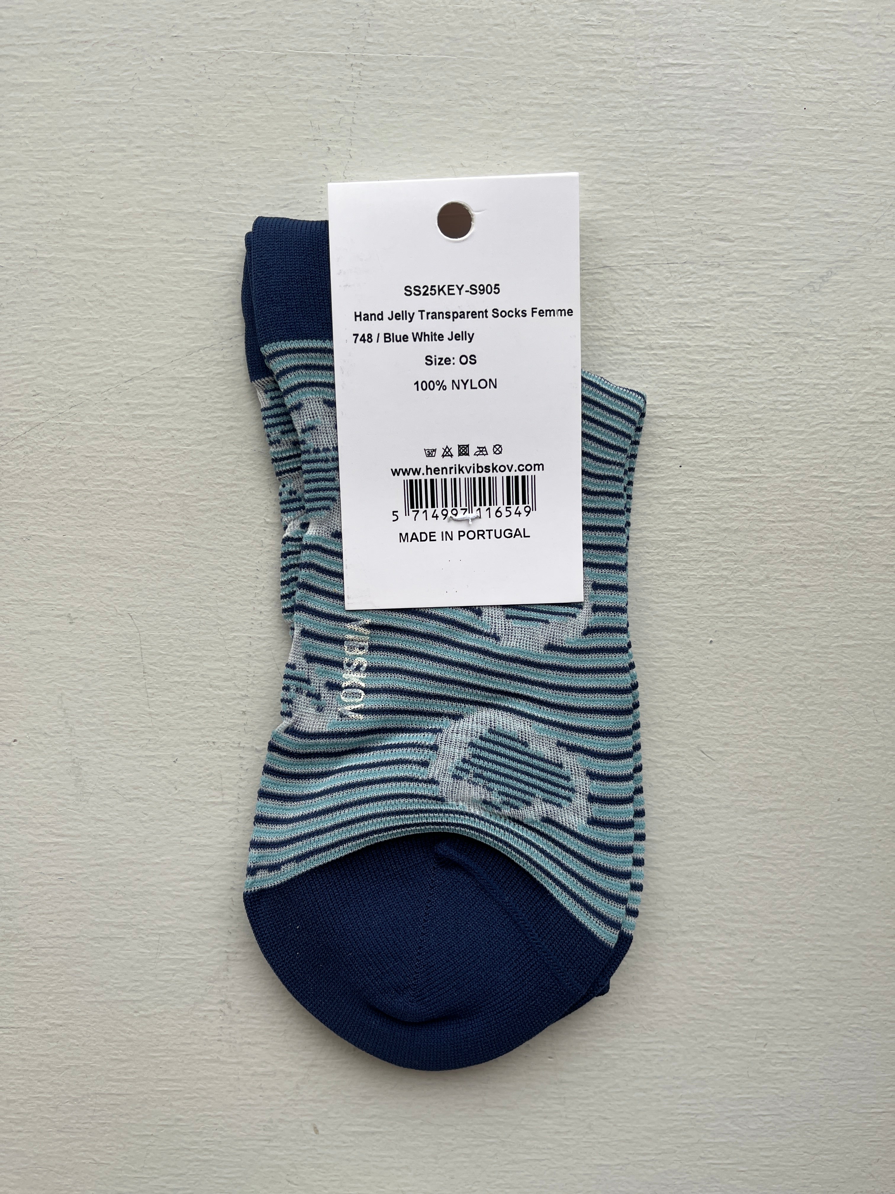 Hand Jelly Transparent Socks Femme (36-40) - Blue White Jelly