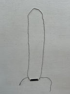 Monica Berdin - Mini pearls necklace on black silk necklace with sterling silver plate