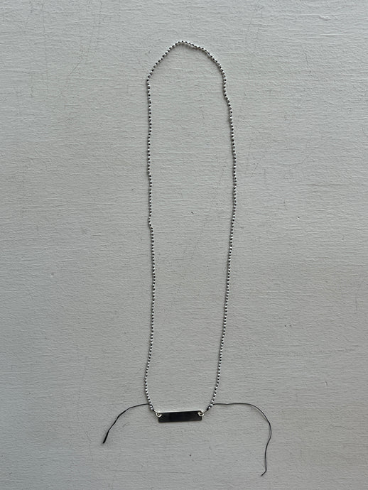 Monica Berdin - Mini pearls necklace on black silk necklace with sterling silver plate