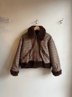 No 6 - Wicke Reversible Bomber - Chocolate - flat front