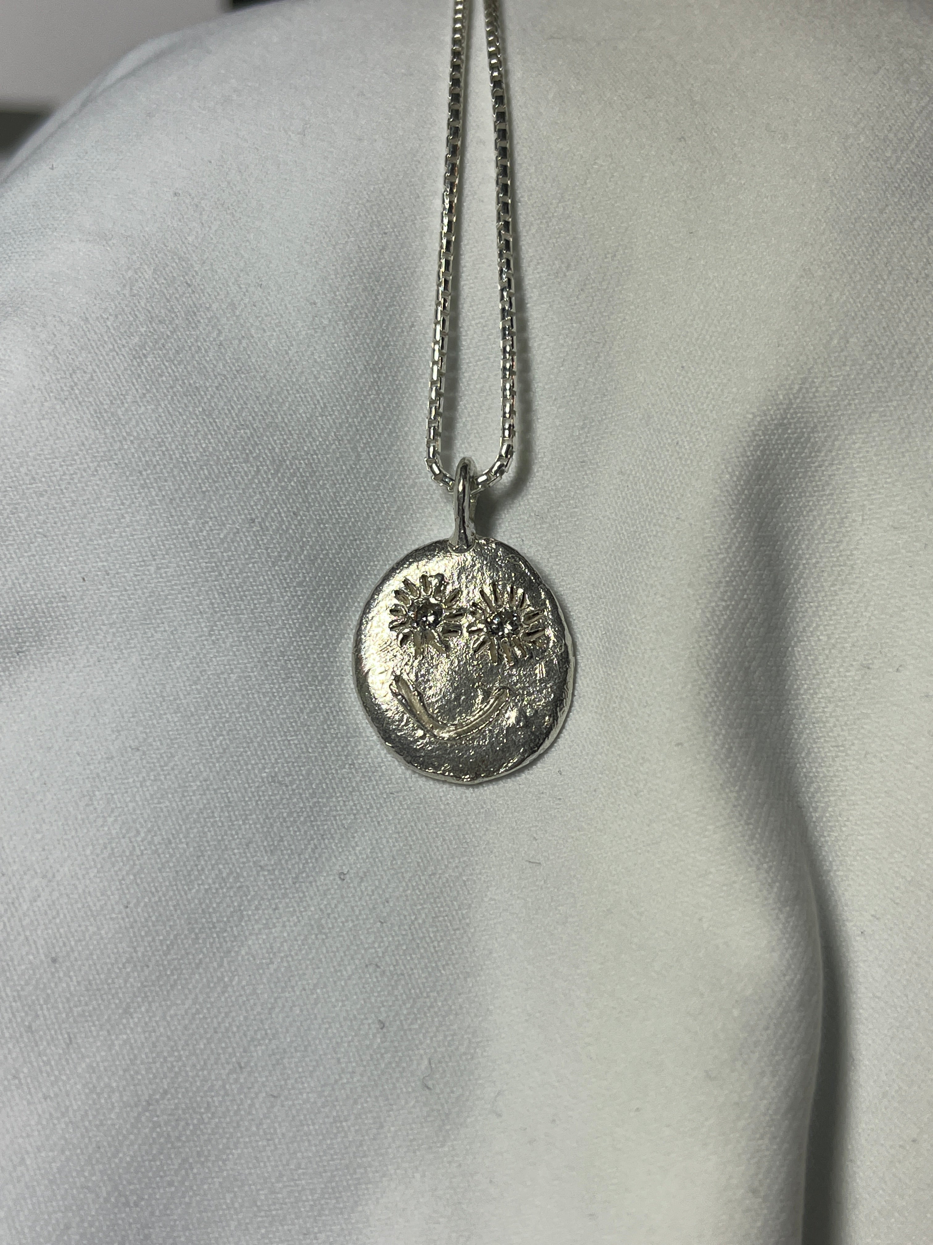 Bright Eyes Necklace - Smile w/ CZ Eyes