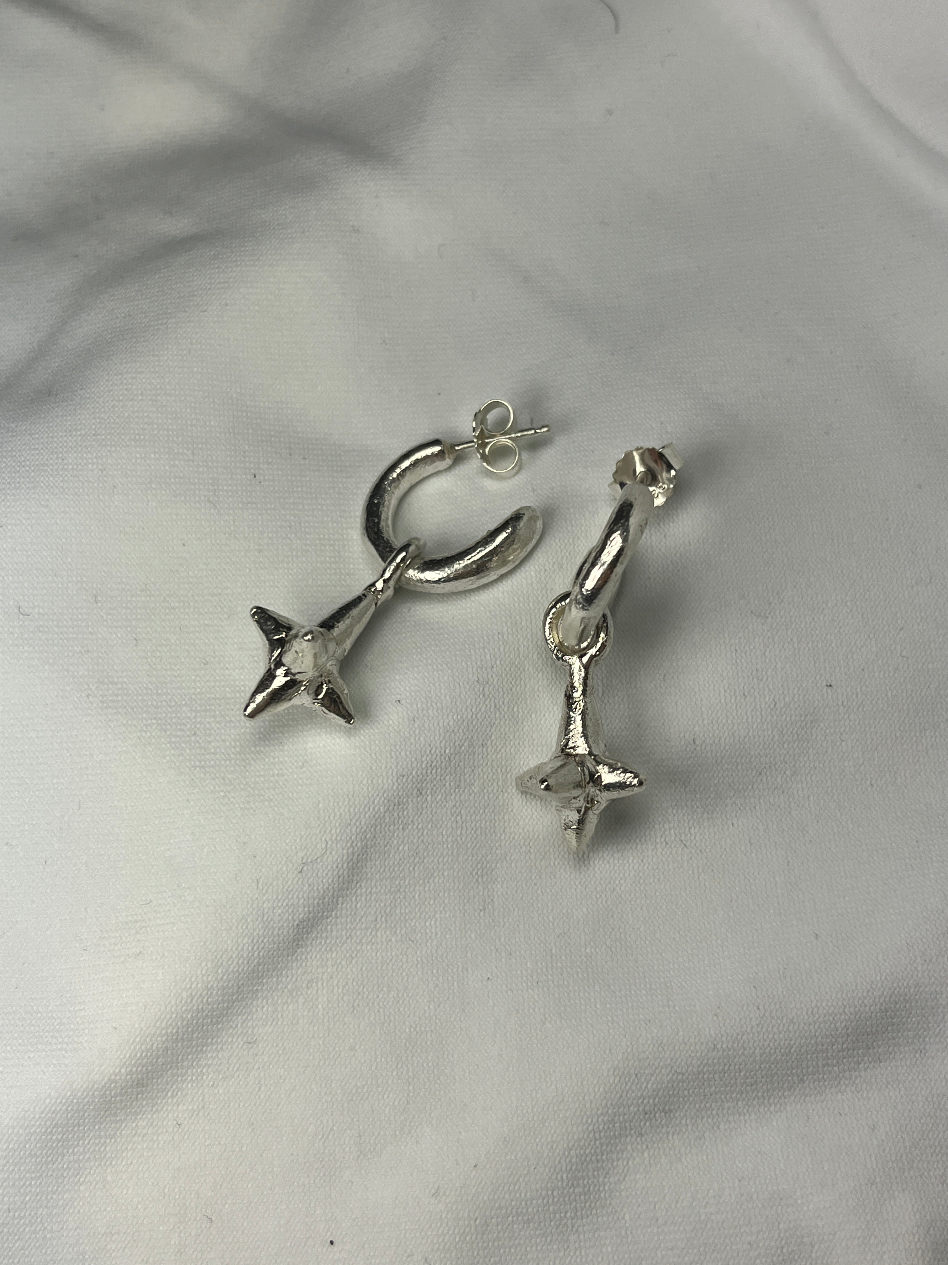 Switch Hoop Earrings w/ Silver Spike