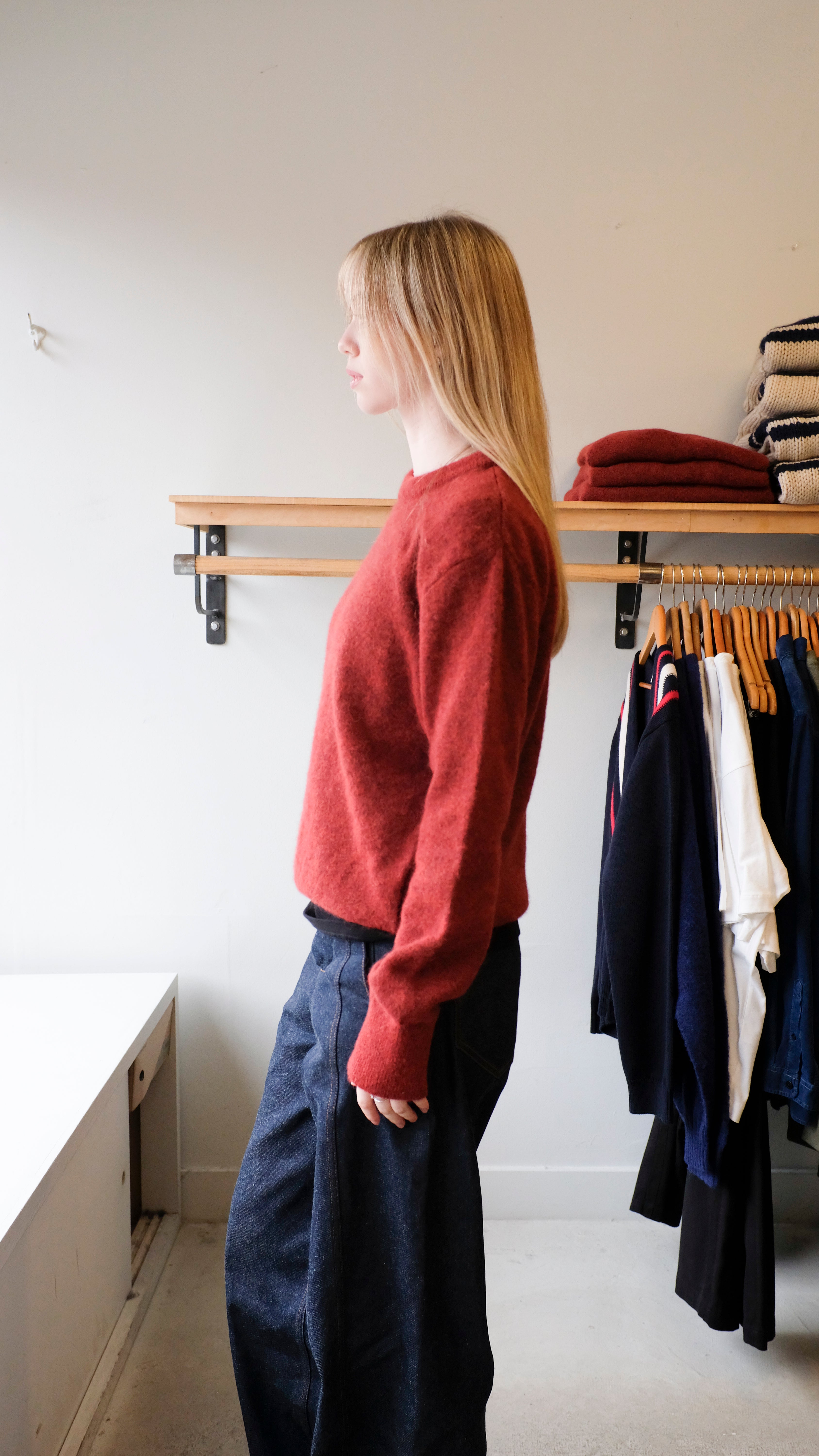 Oliver Spencer - Blenheim Sweater - Rust (Rosen) - side