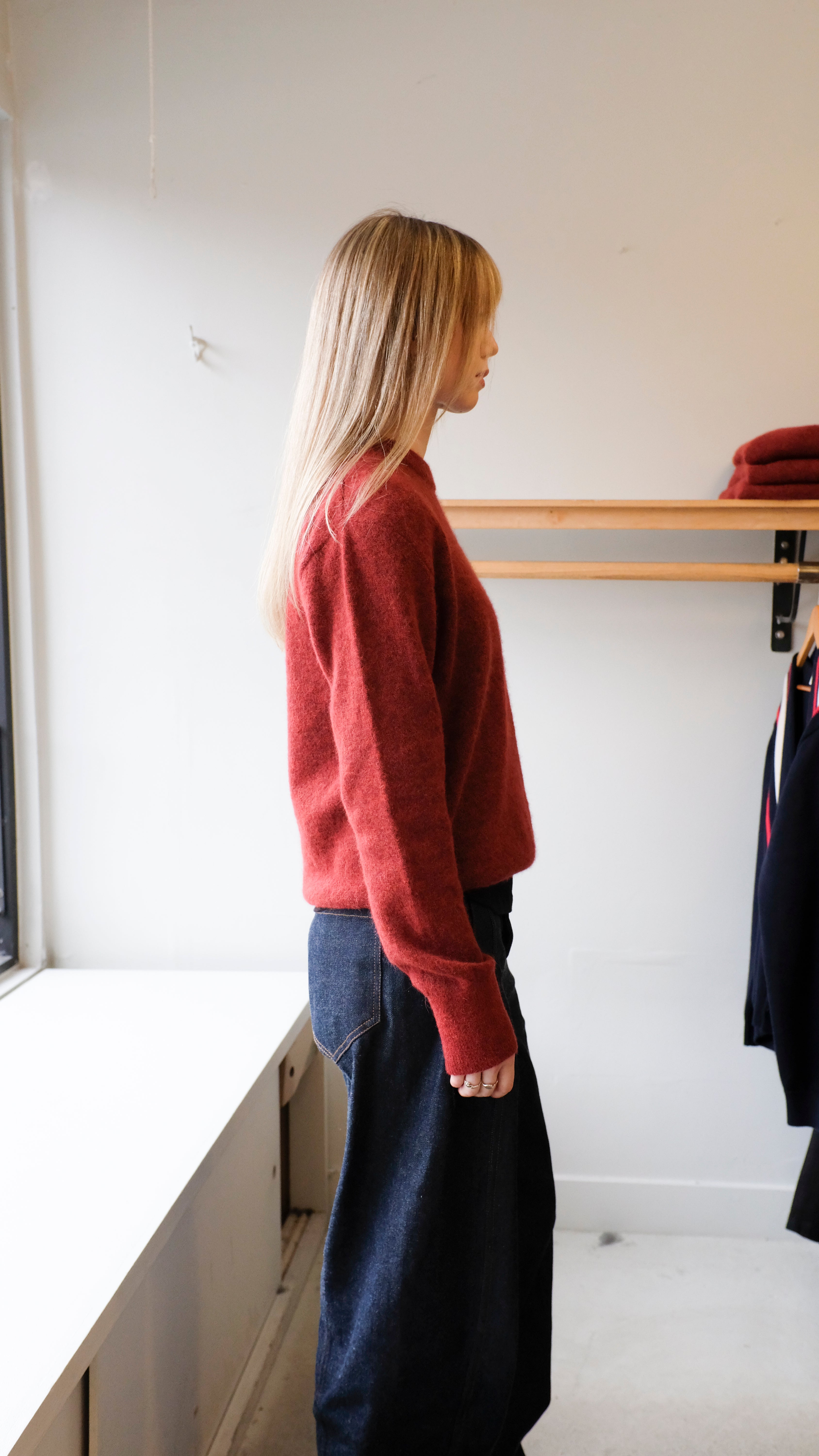 Oliver Spencer - Blenheim Sweater - Rust (Rosen) - side